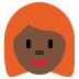 👩🏿‍🦰 woman: dark skin tone, red hair display on Twitter